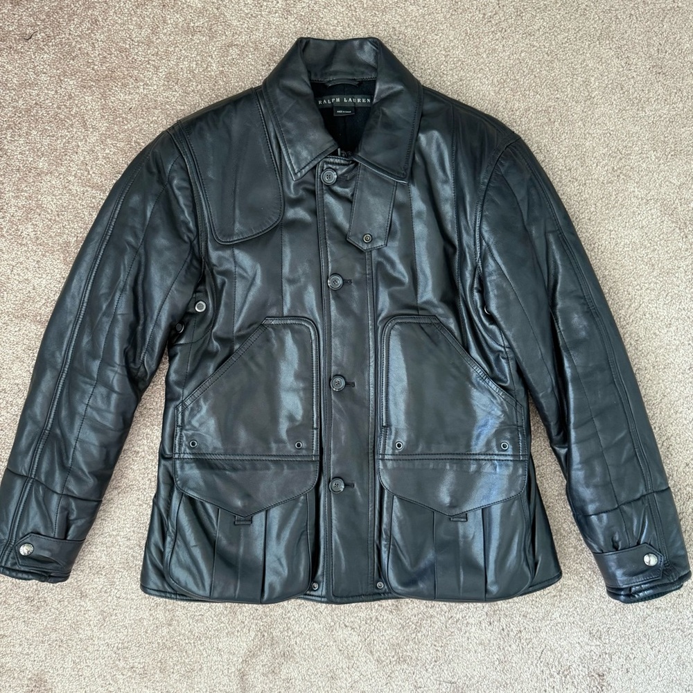 Ralph Lauren Black Label Lambskin Leather Moto Jacket